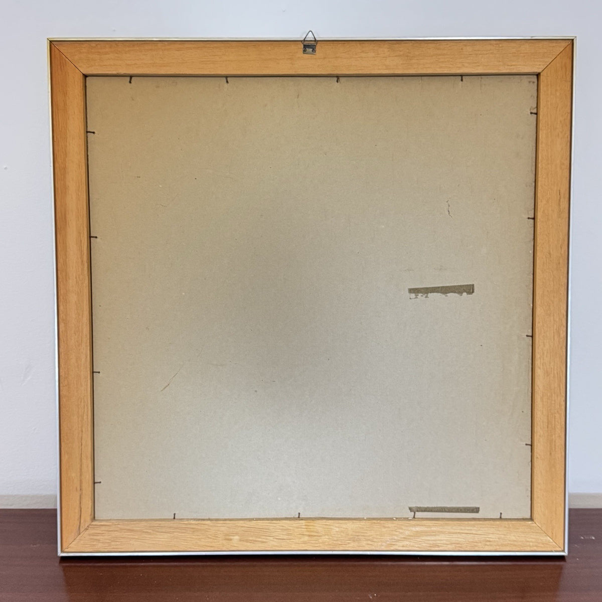 Aldo Dazzi Signed Italian Geometric Abstract Metal Art Painting 59x59 cm Framed 1970s
