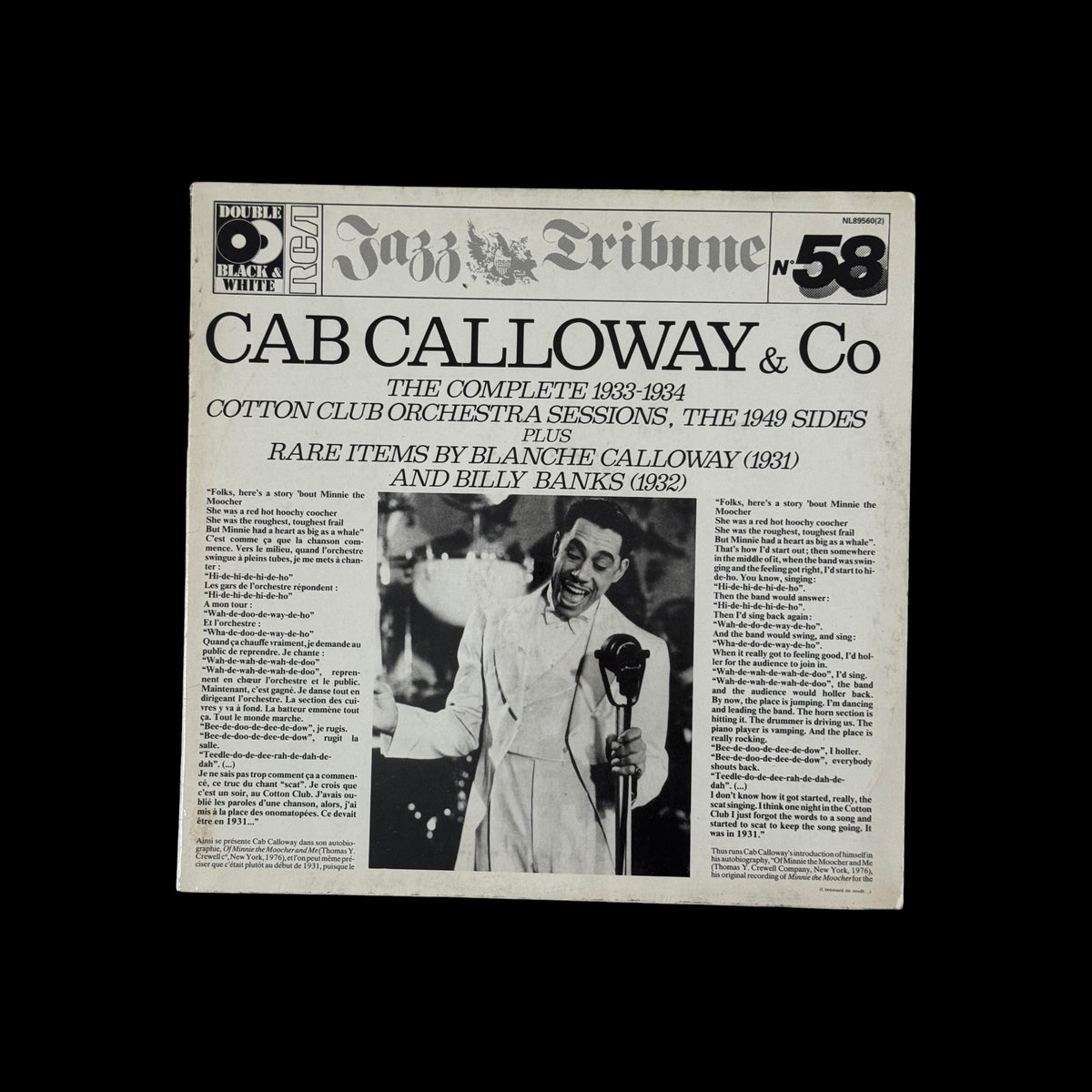 Vinile 33 Giri Cab Calloway & Co – The Complete 1033-1934 Cotton Club Orchestra Sessions (RCA Jazz Tribune N° 58)